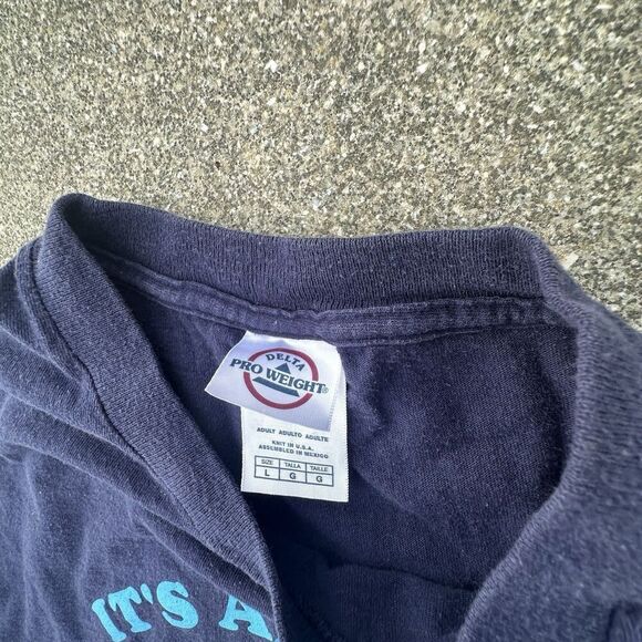 Delta Pro Weight Its All Good In The Hood T-Shirt Mens Large Navy Blue Y2K 00's - Picture 4 of 6